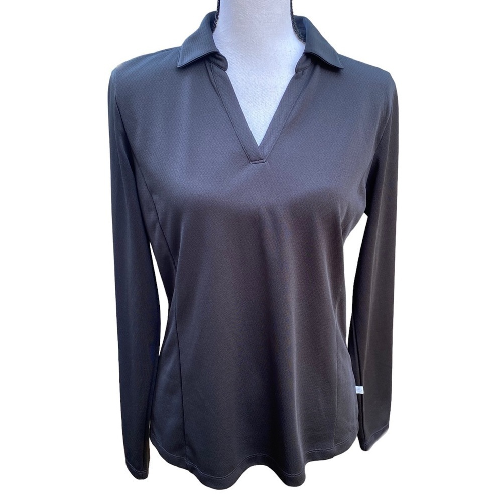 Lady Hagen Black Milan Long Sleeve Golf Polo Size Medium